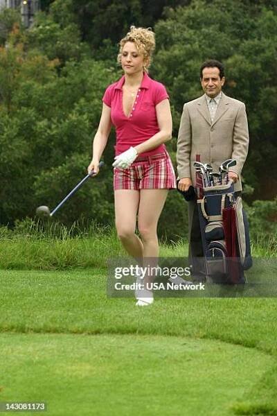 Mr. Monk Meets the Playboy" Episode 8-- Pictured: Bitty Schram as Sharona Fleming, Tony Shalhoub as Adrian Monk --