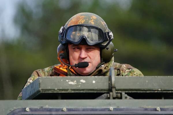 Defence Secretary Ben Wallace during a visit to Bovington Camp, a British Army military base in Dorset, to view Ukrainian soldiers training on Challenger 2 tanks (PA)