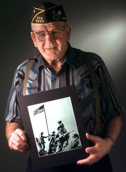 The First Iwo Jima Flag Raising