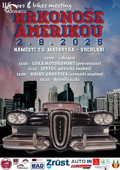 Sraz Krkonoše Amerikou 2025 Vrchlabí 2.7.2025 | Motorkáři.cz