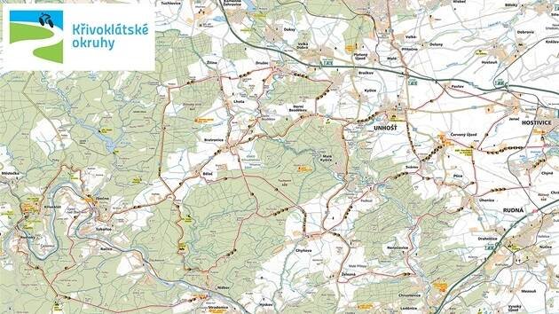 Křiální mapa Křivoklátských okruhů