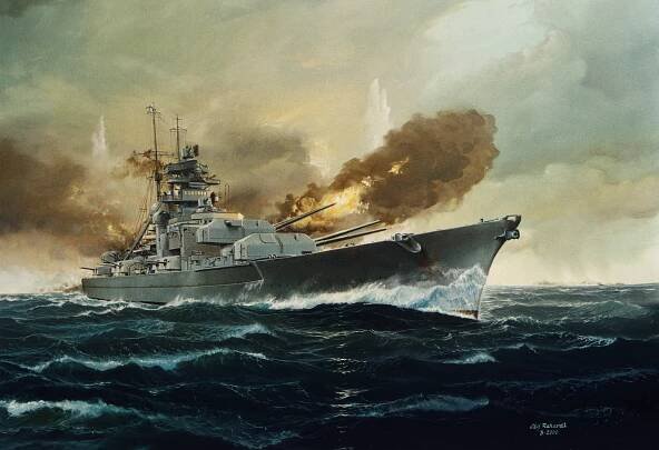 Bitevník Bismarck v barvě