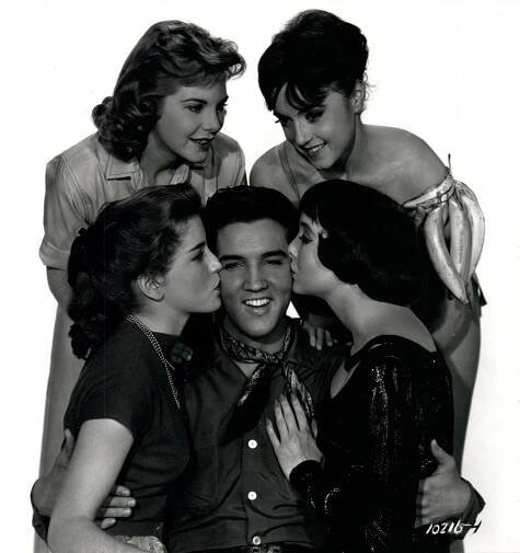Jan Shepard, Dolores Hart, Elvis Presley, Liliane Montevecchi, Carolyn Jones - King Creole - Promo