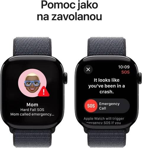 Apple Watch Series 10 46mm Klavírně černý hliník s inkoustově fialovým provlékacím řemínkem