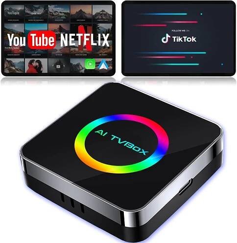 Bluetooth adaptér vysielač AI box Android 13 Auto Carplay 2/16GB Wifi 6 Ďalšie vlastnosti čítačka pamäťových kariet