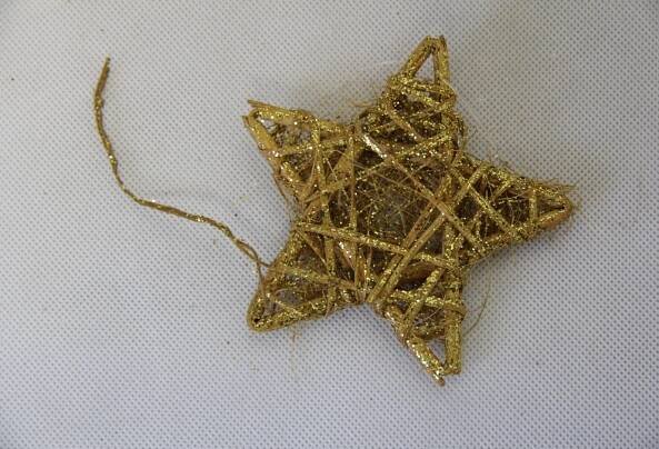 Hvězda vánoční 10 cm zlatá