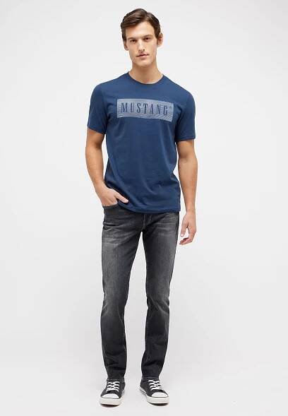 Pánské tričko k.r. MUSTANG modré | EXE JEANS | Specialisté na džíny Mustang, Cross, Mavi a další