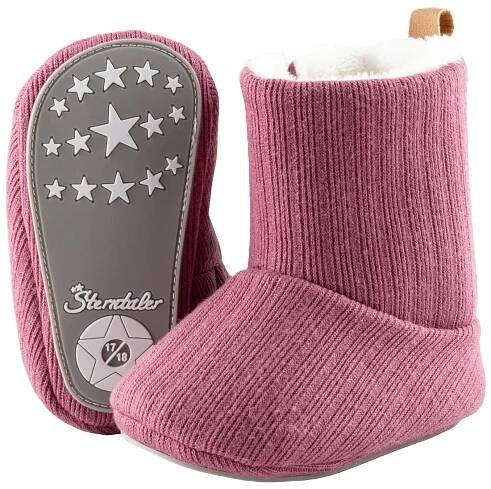 STERNTALER Capáčky na suchý zip bavlna kožešina růžová děvče vel. 18- 6-12 m | mujandilek.cz