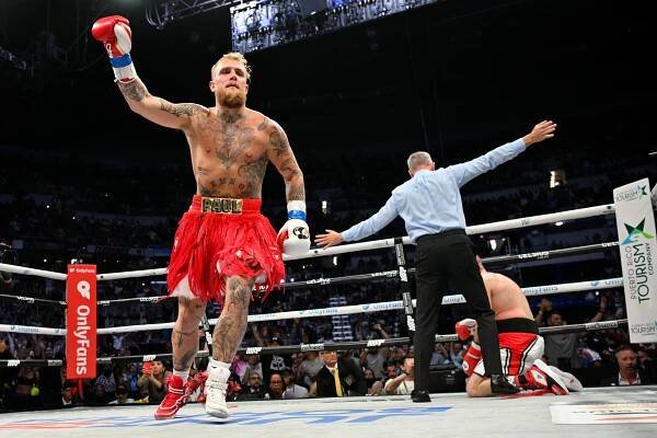 Moment Jake Paul delivers first-round TKO in Ryan Bourland fight