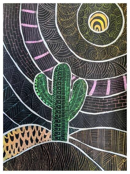 Scratch-Off Zentangle Landscapes supporting image 1