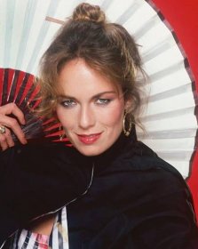 Catherine Bach Posing In Black Dress, 1984
