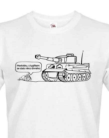 Pánské military tričko s potiskem německého těžkého tanku Tiger