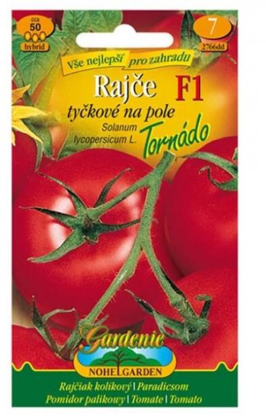 Semena zeleniny tyčkové rajče Tornádo F1 doba výsevu: březen až duben; vydatnost balení: 50 semen