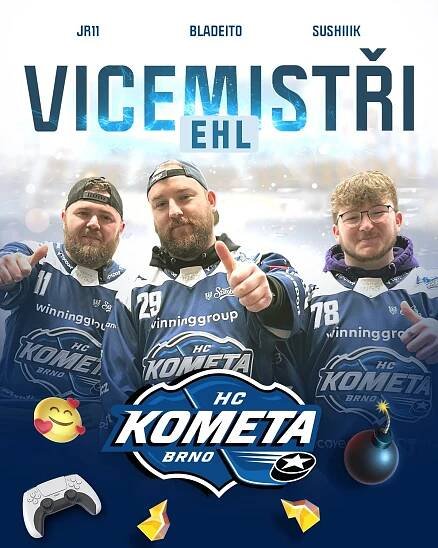 HC Kometa Brno » Historický úspěch: Gameři Komety slaví stříbro v EHL!