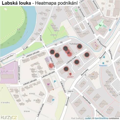 Mapa Labská louka - Firmy v ulici.
