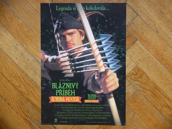 BLÁZNIVÝ PŘÍBĚH ROBINA HOODA 1993 (2) BROOKS FILM. PLAKÁT A3 90. LÉTA - Starožitnosti a umění
