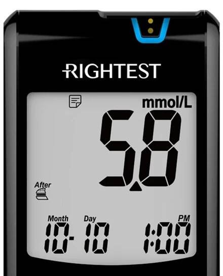Glukometr Rightest Max Plus s bluetooth—Přístroj, autolanceta a lancety v sadě - Rychlé Berle