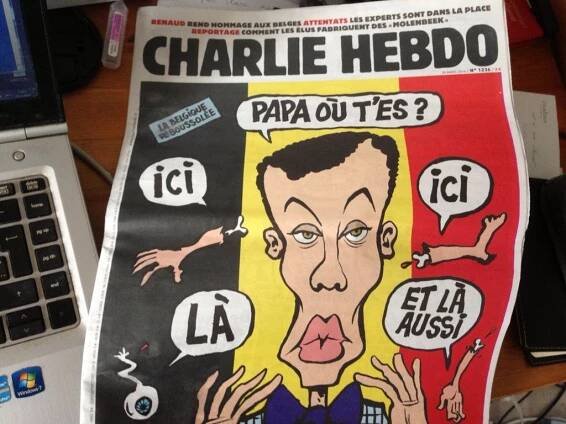 Charlie Hebdo provokuje Belgičany. Redakci odpověděli parodickou kresbou