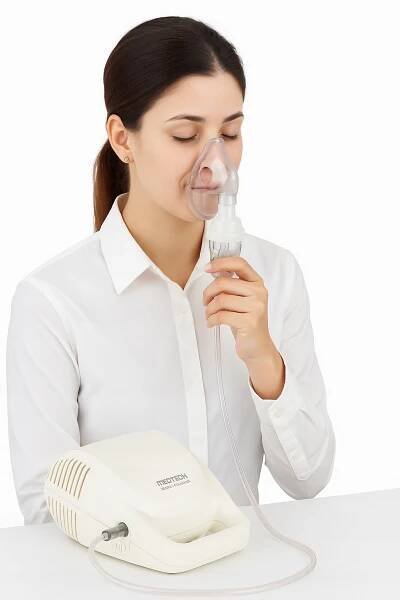 INHALÁTOR PÍSTOVÝ PRO DOSPĚLÉ DĚTI NEBULIZÁTOR INHALACE MASKA TICHÁ Výrobce zdravotnického prostředku MEDTECH