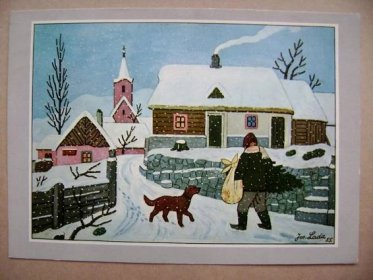 Josef Lada - zima vánoční stromeček pes - Sběratelství