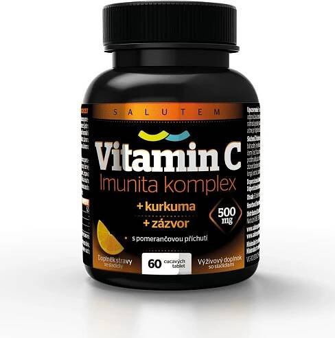 SALUTEM  Vitamin C 500mg Imunita kurkuma + zázvor 60 cucavých tablet
