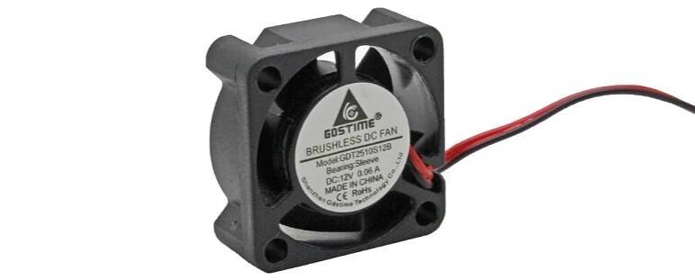 Ventilátor 25x25x10mm, 12V DC