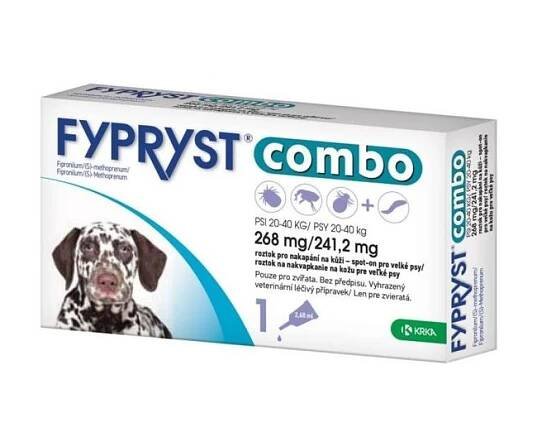 Účinný roztok pro nakapání na kůži pro velké psy