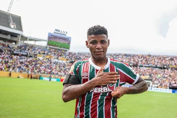 Hercules of Fluminense FC celebrates after winning the FIFA Club World Cup 2025 quarter final match between Fluminense FC and Al Hilal on July 4, 2025.