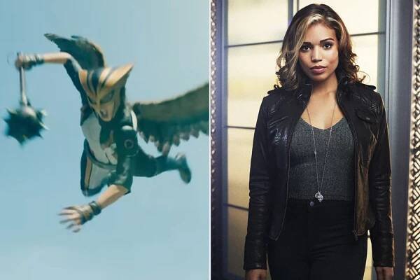 Isabela Merced as Hawkgril in 'Superman' (2025) ; Ciara Renee as Hawkgirl in Season 2 of DC's 'Legends of Tomorrow' (2016).