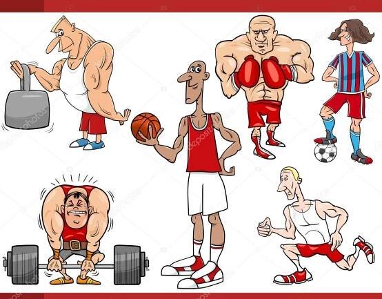 Stáhnout - Kreslený obrázek sportovce a sportovní disciplíny — Ilustrace