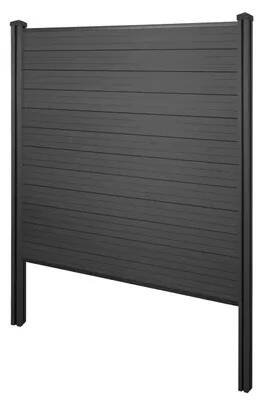Obrázek produktu pro WPC zástěna Sarthe, větrný plot, WPC sloupky k zabetonování  základní prvek, 195 cm antracitová barva