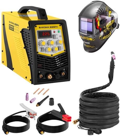 Svařovací set TIG svářečka - 225 A - 230 V - Puls -2/4 takt - SELECTION + Svářecí helma- Eagle Eye - ADVANCED SERIES