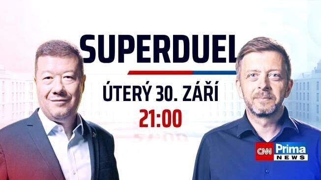 Rakušan vs. Okamura: SUPERDUEL na CNN Prima NEWS. Sledujte v úterý 30. září ve 21:00