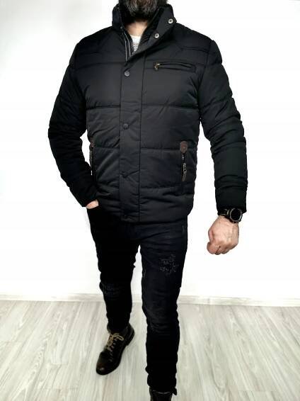 Pánská zimní bunda černá, odnímatelná kapuce ErnestoMen velikost 3XL Výplň syntetická