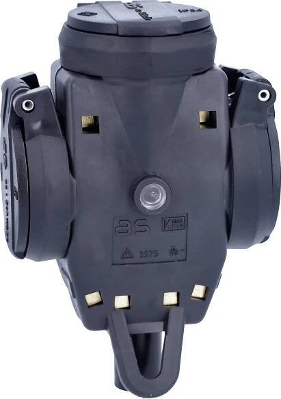 AS Schwabe 60455 3násobná zásuvka plnogumové 230 V černá IP44