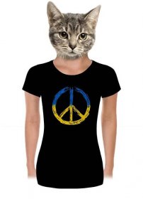 Ukrajina - Peace dámské tričko premium Black – digi-tisk (na objednání)