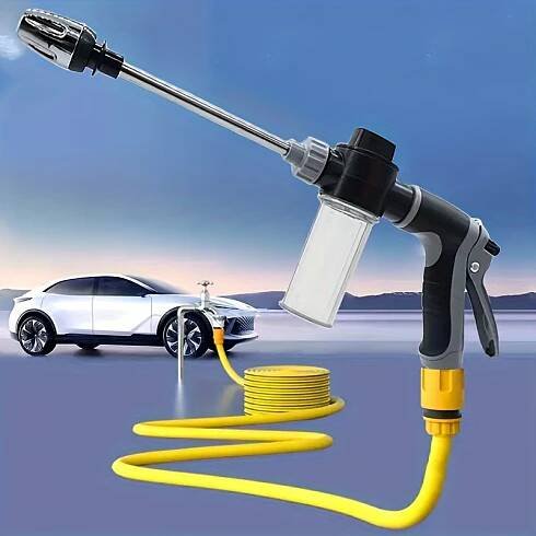 high pressure car wash spray gun with foam bottle adjustable thick rod   3 4 1 2 quick     watering