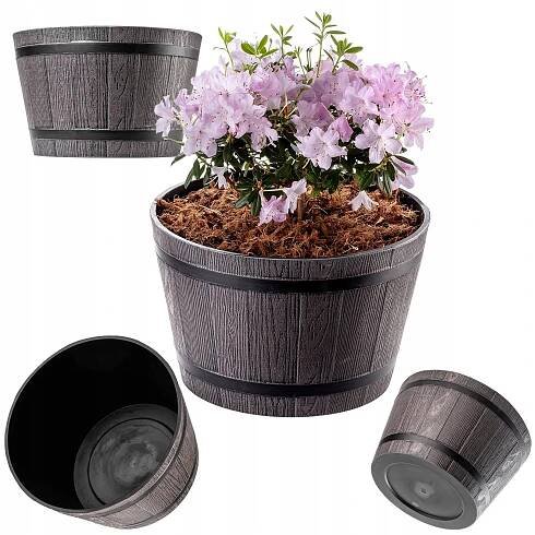 KVĚTINÁČ ZAHRADNÍ VELKÝ NA TERASU KVĚTINY 30 cm OBAL KVĚTINOVÝ KULATÝ