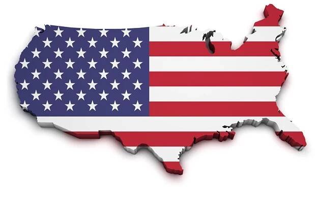 Vlajka USA mapa tvar — Stock obrázek
