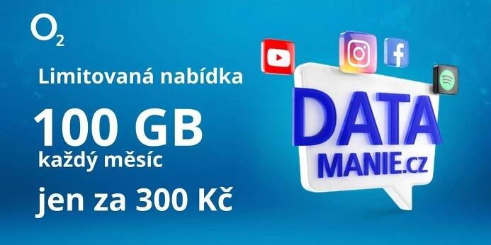 Datová SIM O2 100 GB - Datamania - NOVÁ NEROZBALENÁ - Mobily a chytrá elektronika