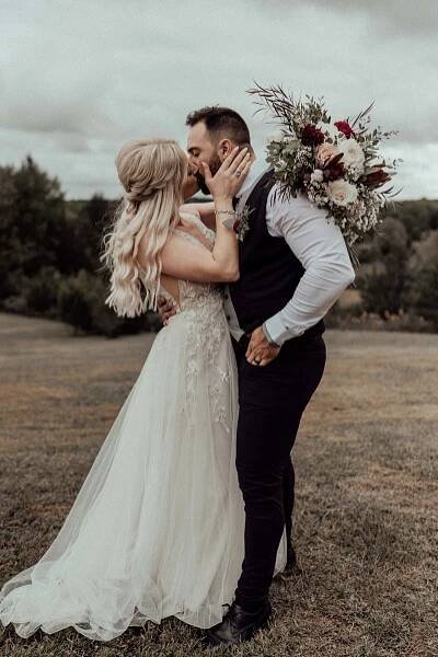 intimate wedding couple