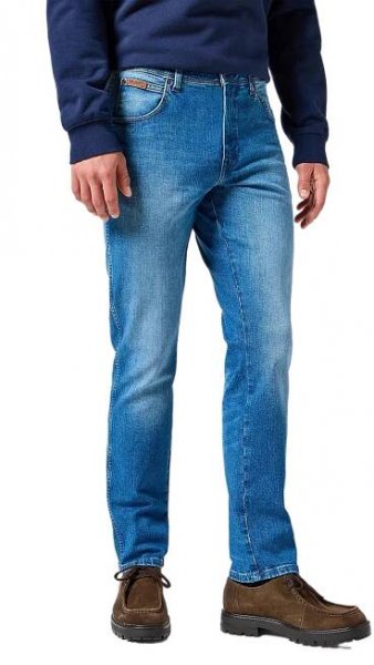 Pánské džíny WRANGLER Texas Slim klasicky modré-seprané