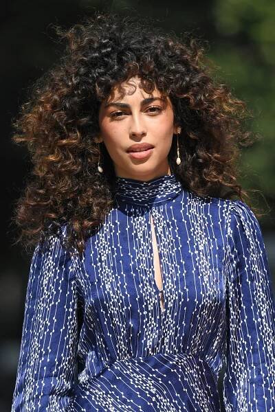 VENICE ITALY  SEPTEMBER 11 Mina El Hammani is seen arriving at the Excelsior during the 77th Venice Film Festival on...