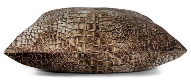 Hnědý sametový polštář s imitací krokodýlí kůže - 45*45*10cm - DCKSCB - LaHome.cz