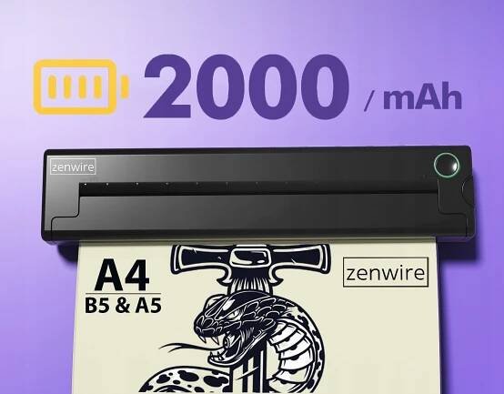 Mini termická tiskárna tetování dokumenty malá A4 přenosná USB-C Bluetooth Kód výrobce Drukarka do Tatuażu Przenośna Bluetooth A4