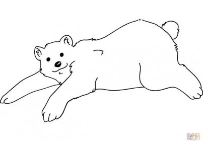 Skákající lední medvěd omalovánka | Omalovánky k Vytisknutí Zdarma