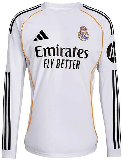 Real Madrid Home Long Sleeve Jersey 2025/26