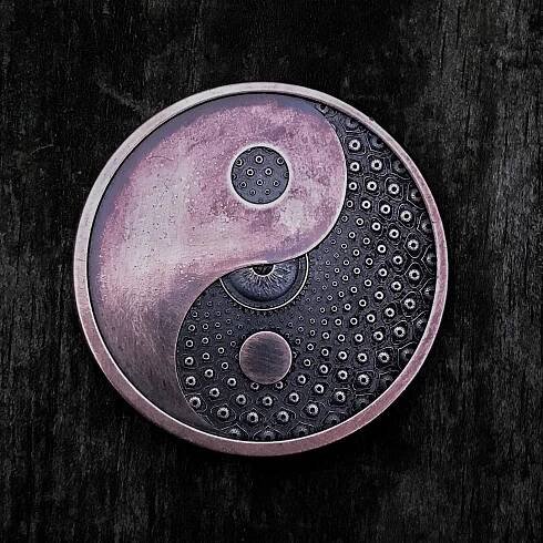 1 oz Copper Round EDC Challenge Coin Cosmic Yin and Yang
