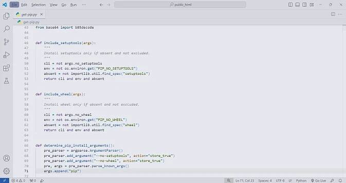 IDE-экран светлая тема питон