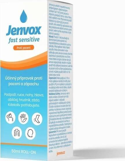 Jenvox Fast Sensitive roll-on antiperspirant proti pocení a zápachu 50 ml